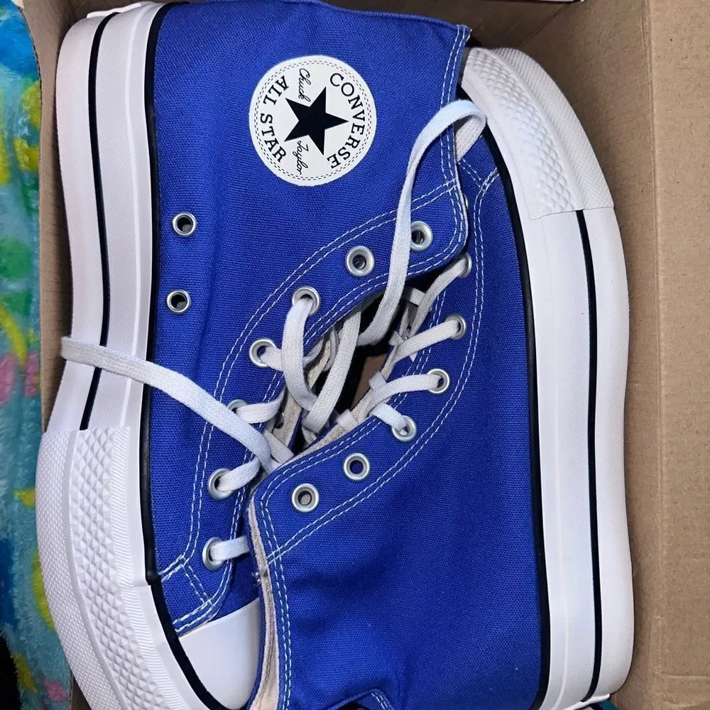Blue Flame High Top Converse